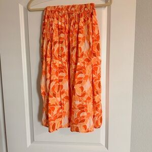 Tiare Hawaii Women's Floral Orange Midi Skirt